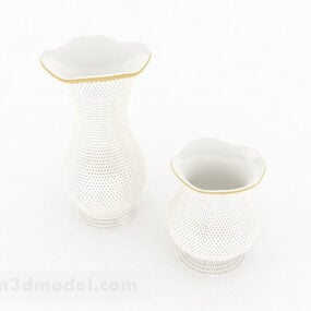 White Ceramic Jar Pot 3d-modell
