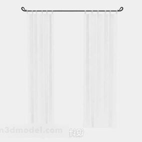 White Transparent Home Curtains 3d model