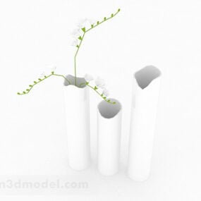Bílá domácí váza dekorace 3D model