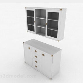White Home Locker 3d model