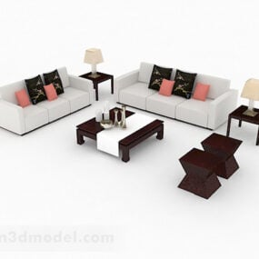 Domowy nowoczesny zestaw sof Model 3D