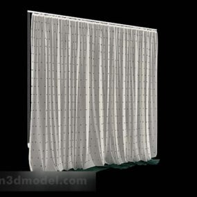 Modelo 3d de móveis de cortina simples para casa branca