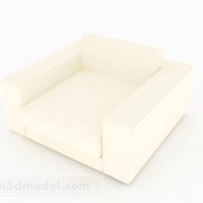 White Home Single Sofa Design 3d model