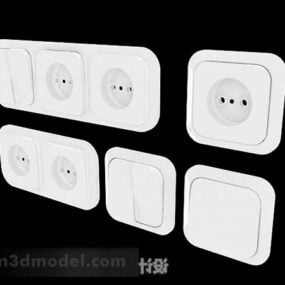 White Color Home Socket 3d-modell