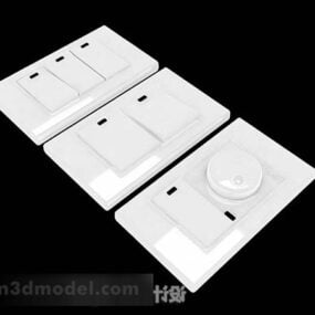 Botão de interruptor doméstico branco modelo 3d