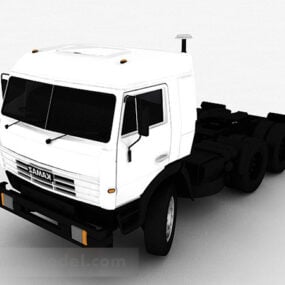 White Truck Head Vehicle 3d model