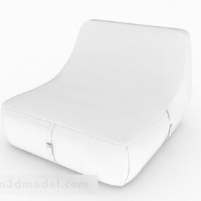 Model 3d Desain Perabot Sofa Tunggal Leisure Putih