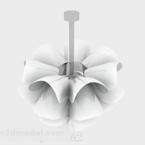 Bílý kovový kulatý lustr 3D model