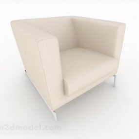 White Minimalist Single Sofa 3d model