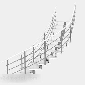 Mô hình 3d Cầu thang tối giản màu trắng