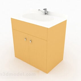 Modelo 3d de lavatório minimalista branco