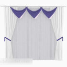 White Purple Curtain