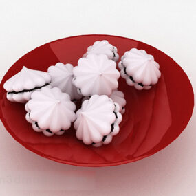 דגם 3D מזון ביסקוויט סנדוויץ' לבן
