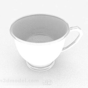 Mô hình 3d cốc đơn giản màu trắng