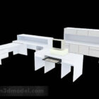 白のシンプルなデスク家具