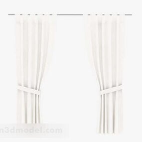 White Simple Home Curtains 3d model