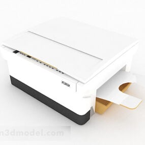 Valkoinen pieni tulostin 3d-malli