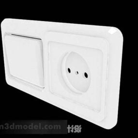 White Socket Electric 3d model
