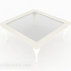 Muebles de mesa de centro de vidrio cuadrado blanco