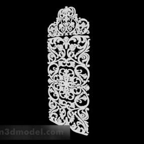 Modello 3d di fiore in ferro metallico quadrato bianco