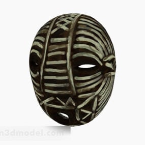 Modelo 3d de decoração de máscara de listra branca