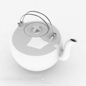 White Ceramic Teapot 3d model