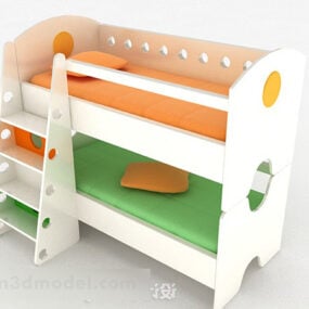 سرير ملون للأطفال بطابقين نموذج ثلاثي الأبعاد