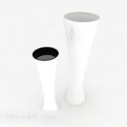 Vas Keramik Mulut Putih Lebar