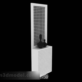 White Wood Home Entrance Cabinet 3d model