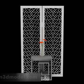 White Wooden Screen Partition 3d model