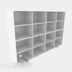 Witte houten eenvoudige vitrinekast 3D-model
