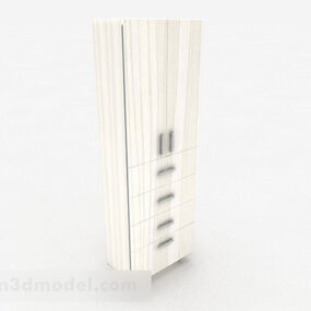 White Wooden Wardrobe 3d model