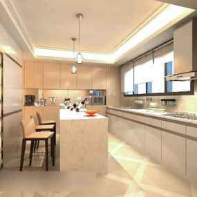 Whole Kitchen Interior 3d model