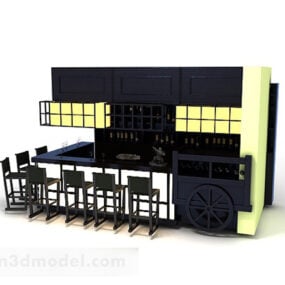 Vinskab Bar møbelsæt 3d model