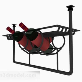 Iron Wine Rack Furniture 3d model