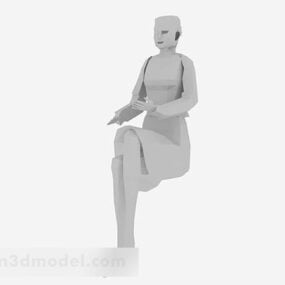 Mô hình nhân vật phụ nữ ngồi 3d