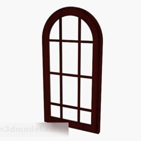 تصميم نوافذ خشبية مقوسة نموذج ثلاثي الأبعاد
