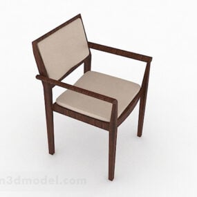 简单的木扶手椅3d模型