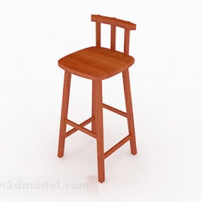 Дерев'яний барний стілець 3d модель
