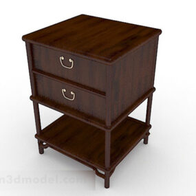 Wooden Bedside Table Bedroom 3d model