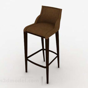 Wooden Brown Bar Chair V1 3d modell