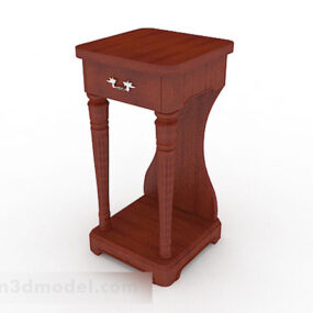 Wooden Brown Dresser 3d model