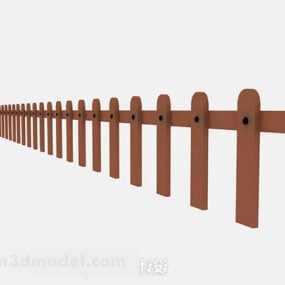 House Wooden Brown Fence 3d model