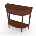 Wooden Brown Semi-circular Dressing Table