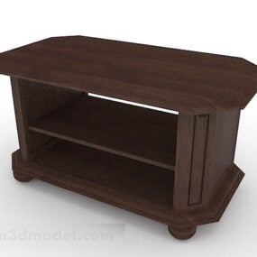 Wooden Brown Shoe Cabinet 3d model
