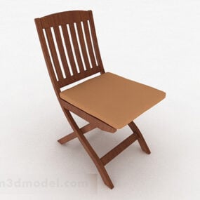 Wooden Brown Single Chair 3d model