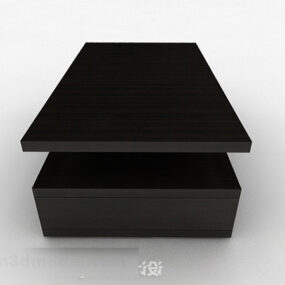 Wooden Dark Brown Coffee Table Furniture 3d model