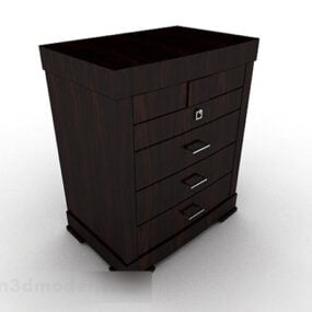 3д модель шкафчика деревянного темного цвета
