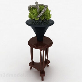 Support classique de fleurs en bois modèle 3D
