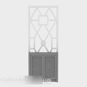 Wooden Home Entrance Cabinet Decor 3d model